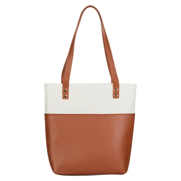 Bible Tote Bag – Strength & Dignity Proverbs 31:25 | Cream & Toffee Scripture Tote | Christian Gift for Women | Faith Bag for Bible Study or Church