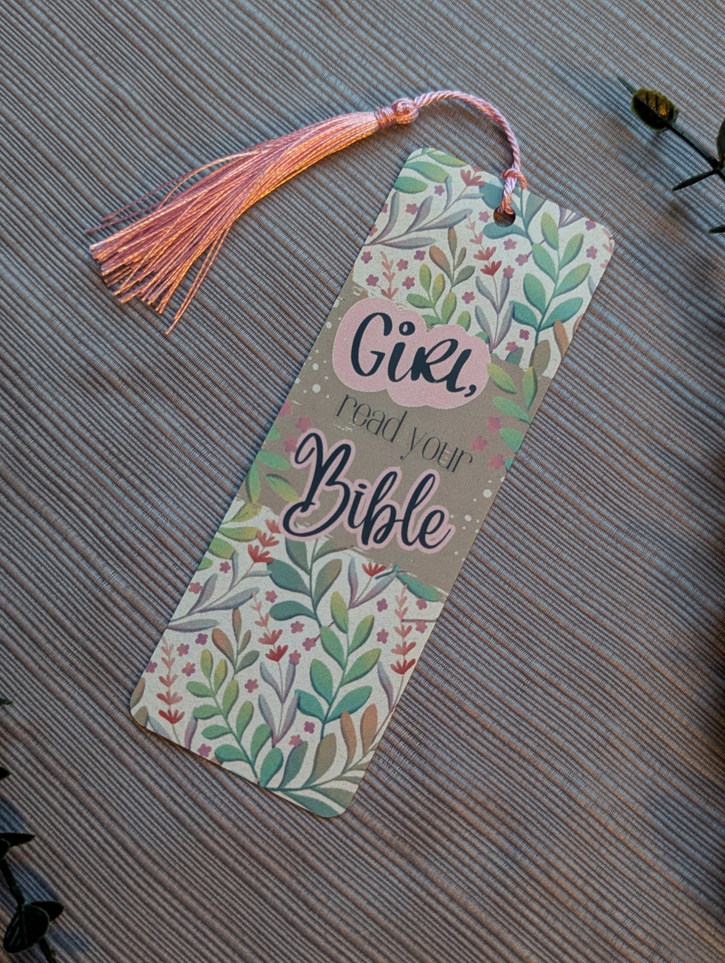 “Girl, Read Your Bible” Aluminum Bookmark – Christian Bookmark with Tassel – Faith-Based Gift for Women – Bible Study Accessory