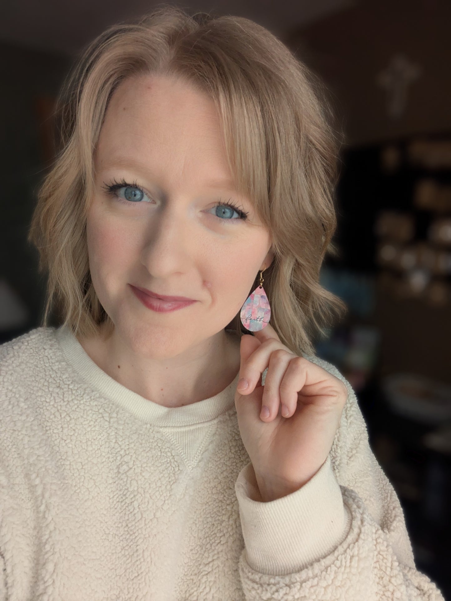 Stained Glass Teardrop Earrings | Pink Pastels | Faith | Christian | Gold Hooks