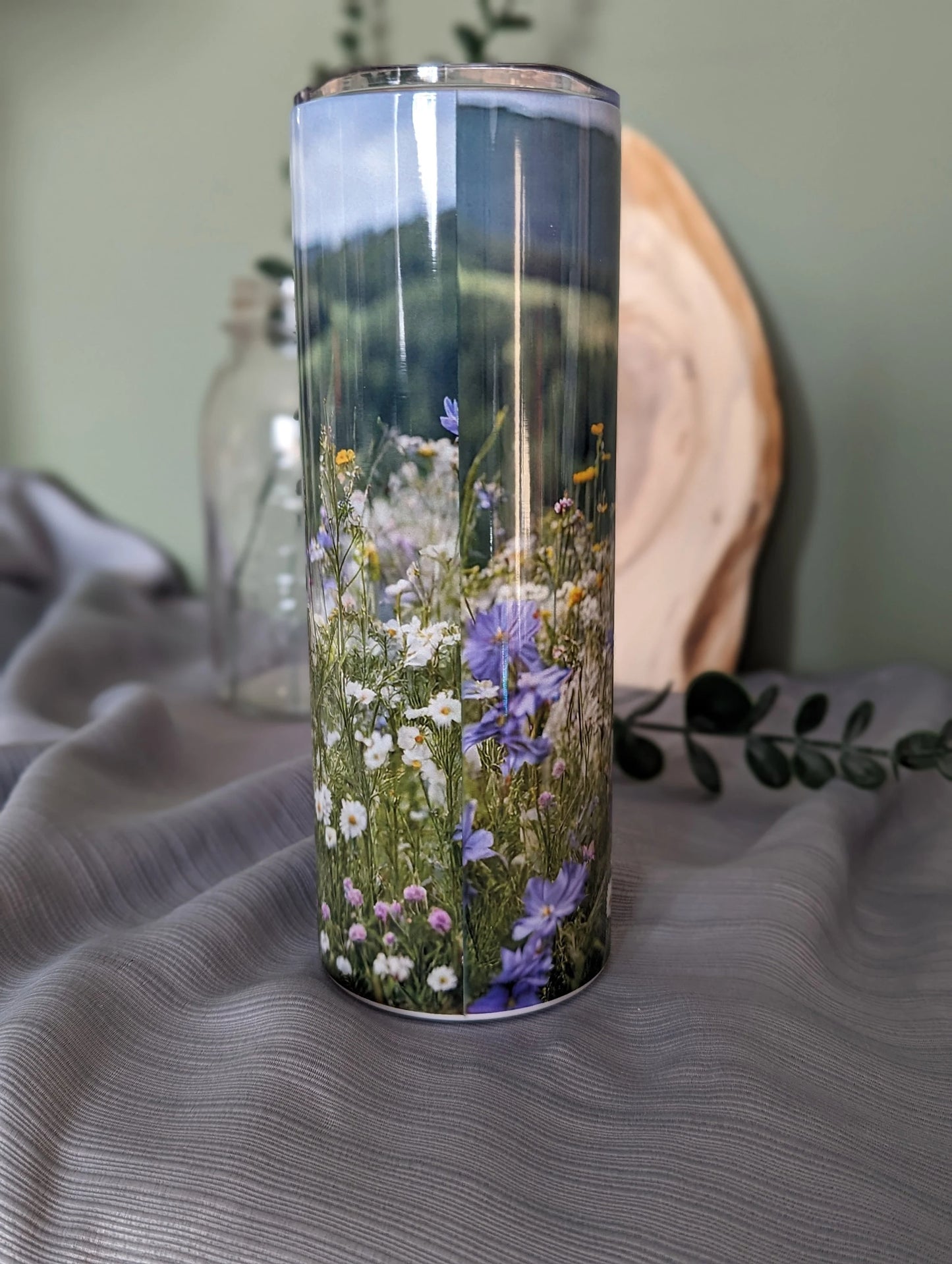 He is Risen | Resurrection Day | Easter | Wooden Cross | Floral | 20oz Stainless Steel Tumbler