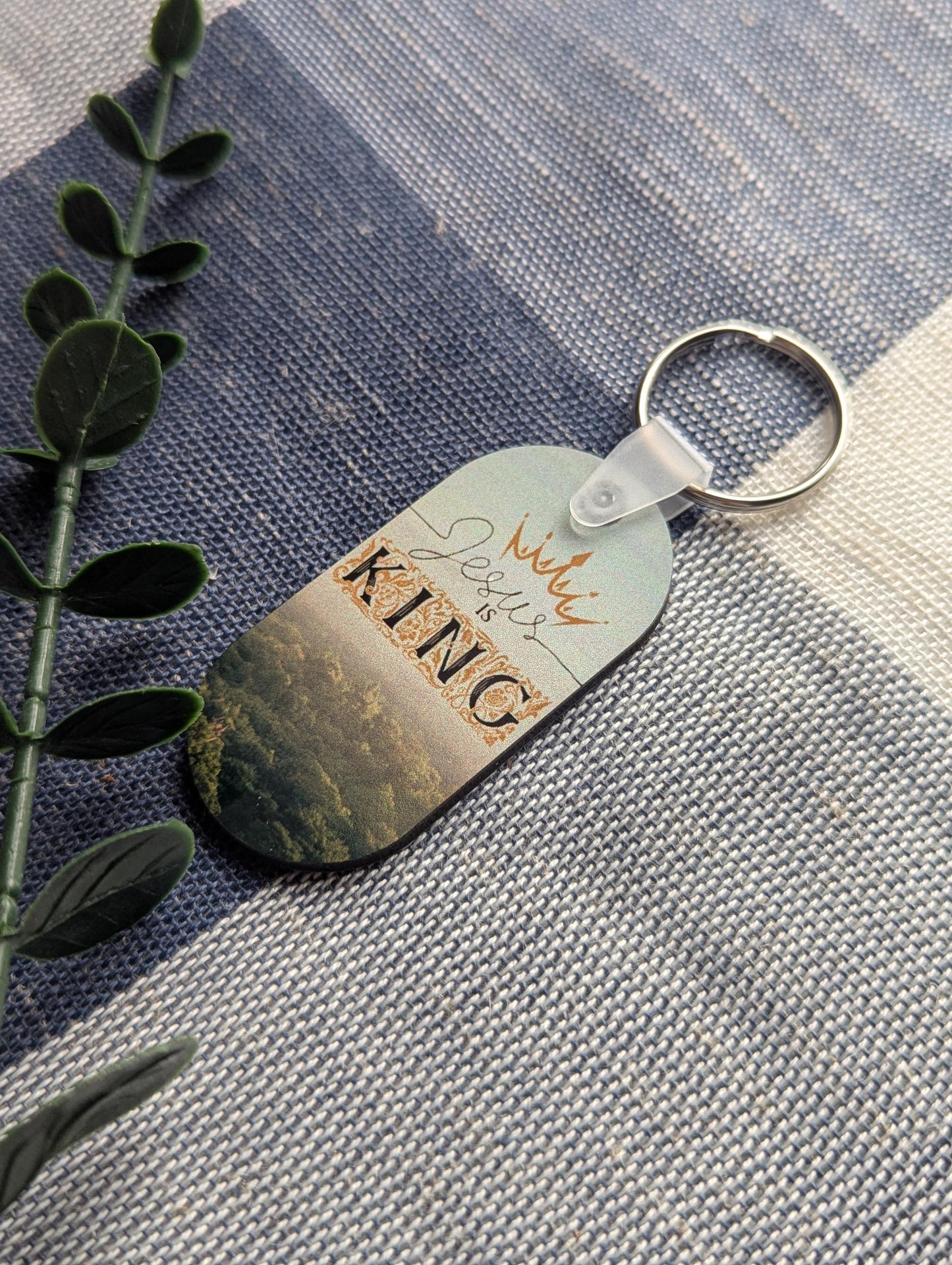 Jesus Is King Keychain | Christian MDF Sublimated Keychain | Faith Gift for Men & Women | Bible Verse