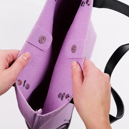 Be Still and Know Bible Tote – Purple Felt Butterfly Tote Bag | Psalm 46:10 Scripture Bag | Christian Gift for Women | Faith Tote for Bible Study or Church