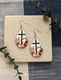 Floral Cross Teardrop Earrings | Faith | Christian | Easter | Resurrection Day | Lightweight Teardrop Earrings