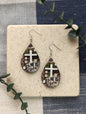 He Is Risen | Resurrection Day | Easter | Floral | Cross | Faith | Christian| Teardrop Earrings