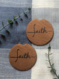 Christian Faith Car Coaster | Faux Leather Look | Neoprene Absorbant Car Cup Holder Protector