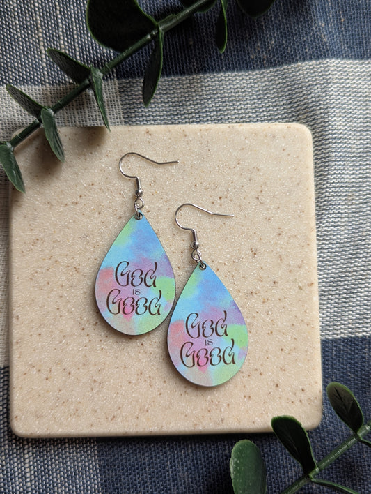 God is Good | Tie Dye | Funky | Fun | Faith | Christian | Teardrop Earrings