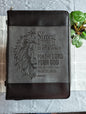 Joshua 1:9 | Be Strong and Courageous | Faux Leather | Etched | Bible Cover