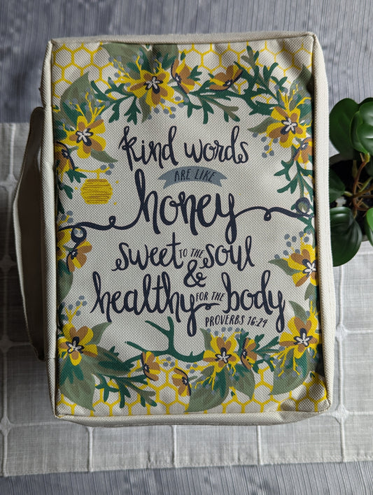 Kind words are like honey Proverbs 16:24 | Honeybee | Floral | Bible Cover