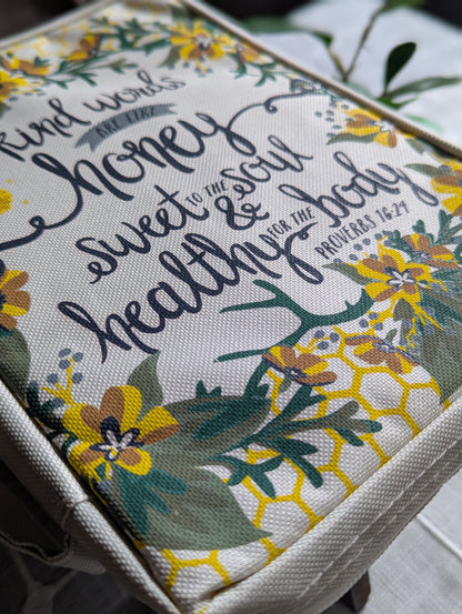 Kind words are like honey Proverbs 16:24 | Honeybee | Floral | Bible Cover