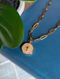 Gold Cross Necklace with Shell Inlay | Paperclip Chain Faith Necklace