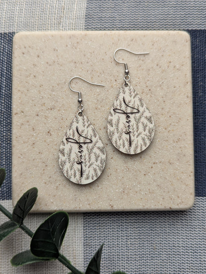 Jesus Cross Earrings - Christian Women Jewelry