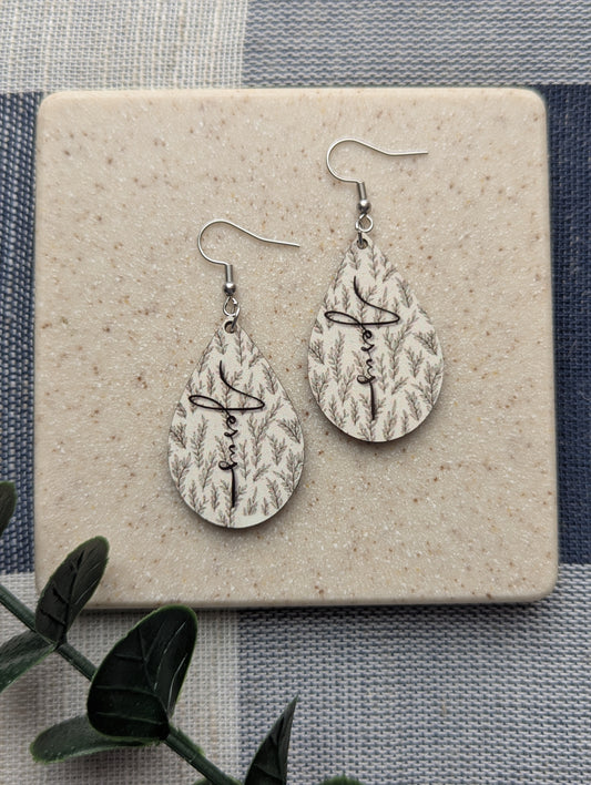 Jesus Cross Earrings - Christian Women Jewelry