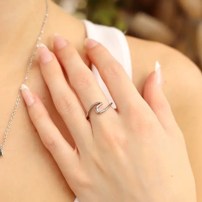Stainless Steel Wave Ring | Faith-Inspired “Oceans” Ring | Christian Jewelry Gift for Her