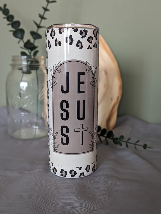 JESUS | Chettah Leopard Print | Modern | 20oz Stainless Steel Tumbler