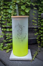 Psalm 23 The Lord is my Shepherd | Yellow Ombre | Bamboo Lid | Glass Cup