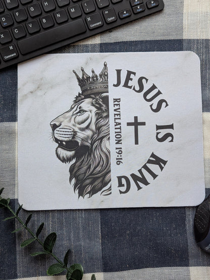 JESUS is KING | Mousepad | Christian office | Lion Crown