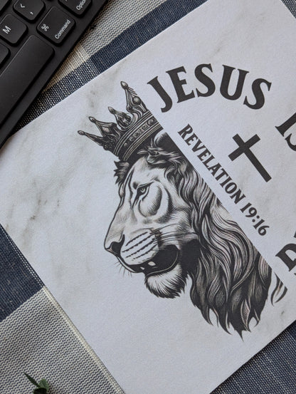 JESUS is KING | Mousepad | Christian office | Lion Crown